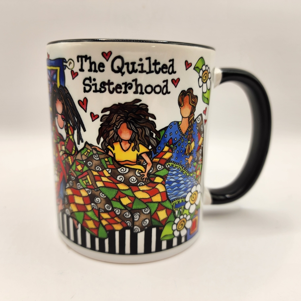 Suzy Toronto Quilted Sisterhood Stitched Together With Love Coffee Mug 11oz RARE